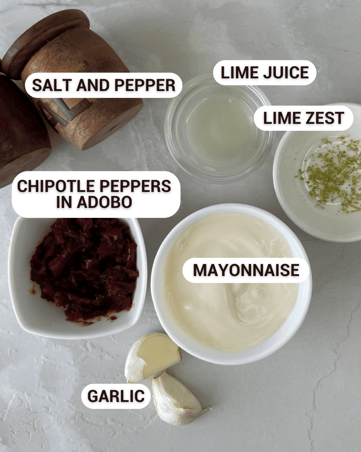 ingredients for chipotle aioli