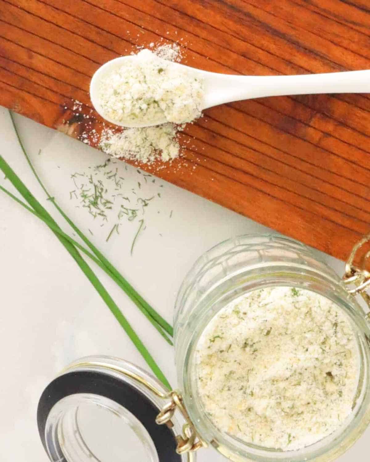 Vegan Ranch Seasoning Mix in a jar