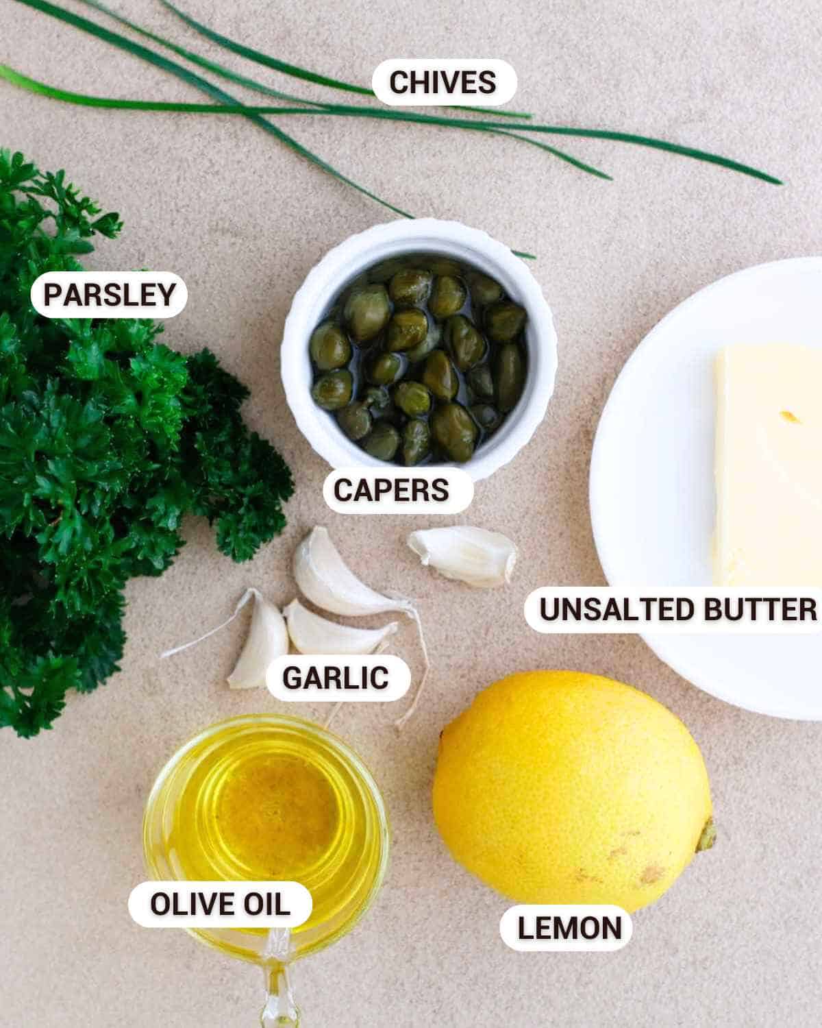 Ingredients for Lemon Caper Sauce