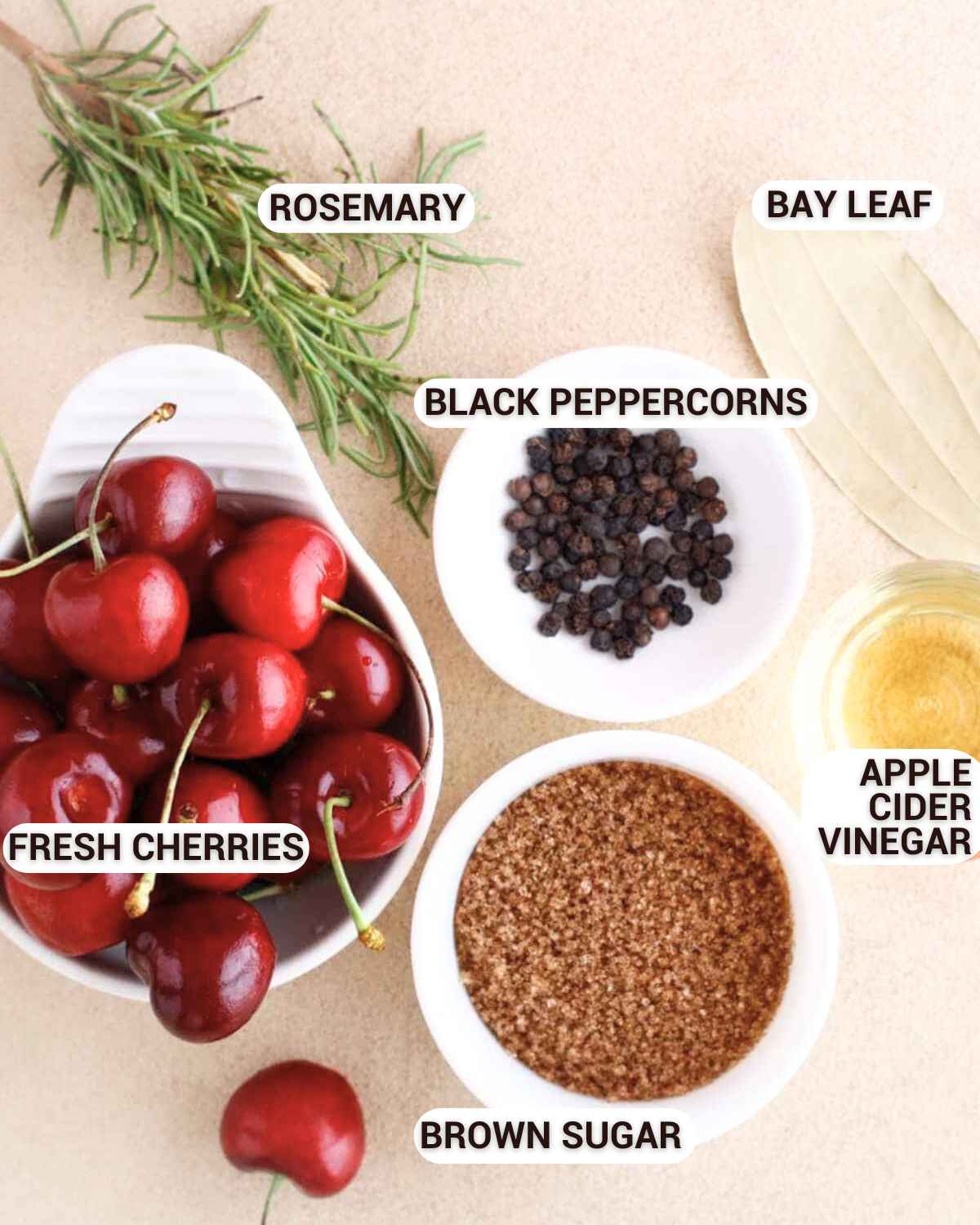 Ingredients for Pickled Cherries