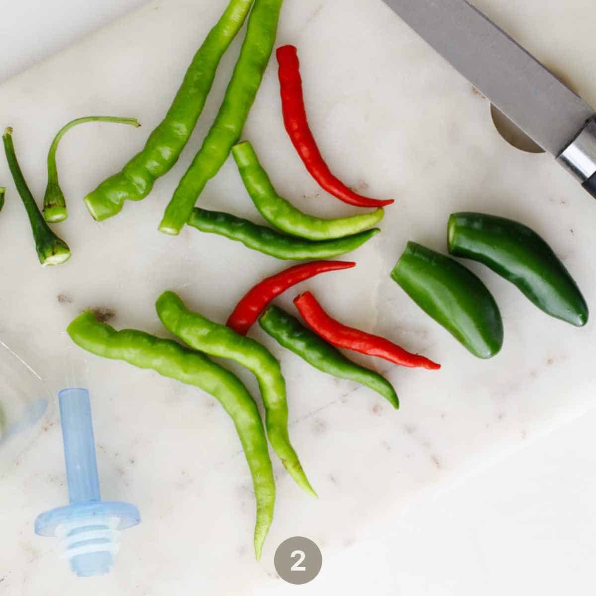 peppers cut into pieces 