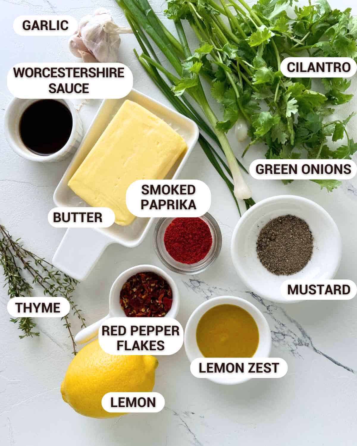 Ingredients for Cowboy Butter Dipping Sauce