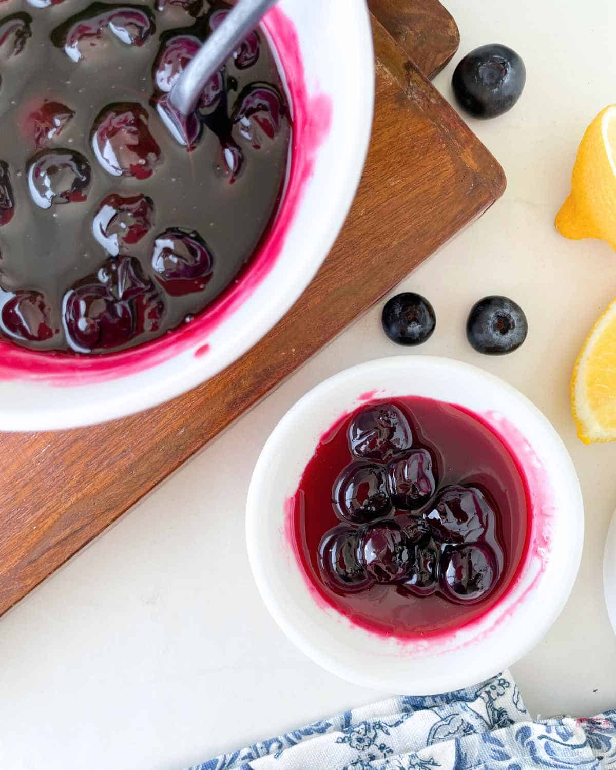 Top view image of Classic Blueberry Sauce in a bowl