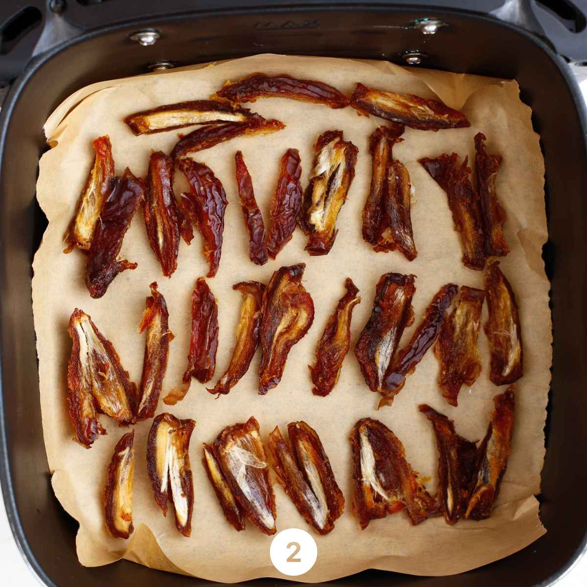 Dates slice transferred to Air Fryer Basket 