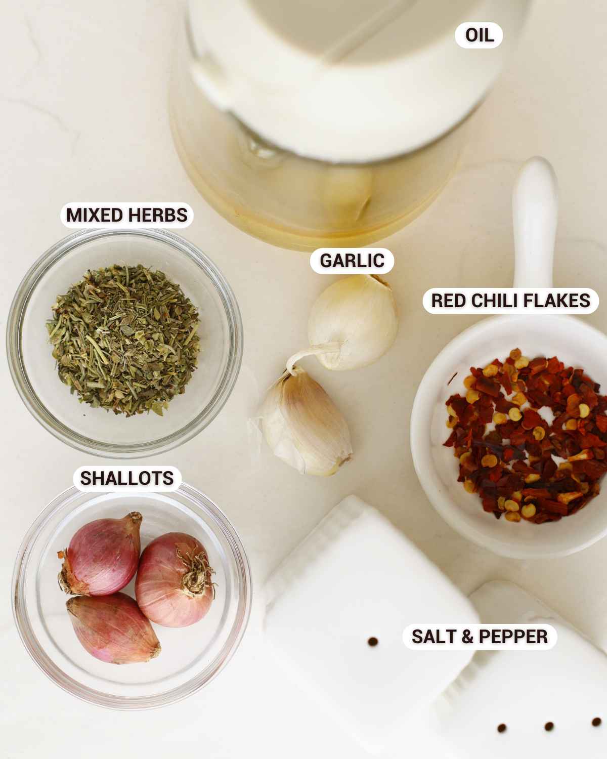 Ingredients for Olive Oil Pizza Sauce